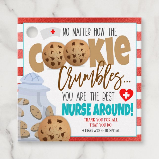 Cookie Vielen Dank, dass Sie Nurse Geschenkmarke Geschenkanhänger (Vorderseite)