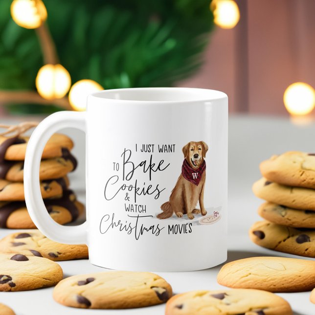 Cookie & Weihnachtsfilme Kindermädchen Wasserfarbe Kaffeetasse (Cookie & Christmas Movies Naughty Dog Watercolor Coffee Mug)