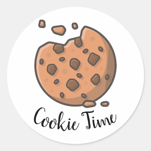 Cookie-Zeit Runder Aufkleber (Vorderseite)
