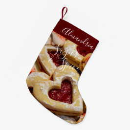 Cookie Zucker und Gewürz Girly Red Foto Kleiner Weihnachtsstrumpf