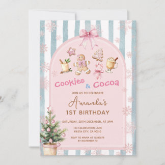 Cookies and Cocoa Christmas Kids Birthday Einladung