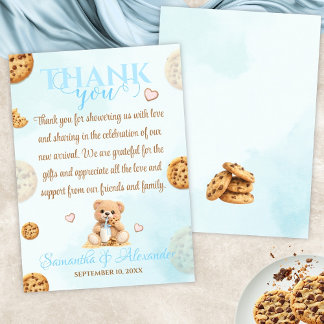 Cookies and Milk Baby Shower - Teddy Bear Baby Sho Dankeskarte