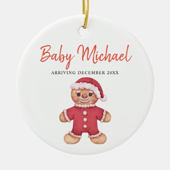 Cookies Ankunft Baby Girl Pregnancy Ankündigung  Keramik Ornament (Vorne)
