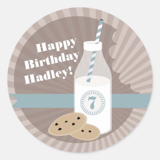 Cookies au lait Autocollant au chocolat Bleu (Devant)