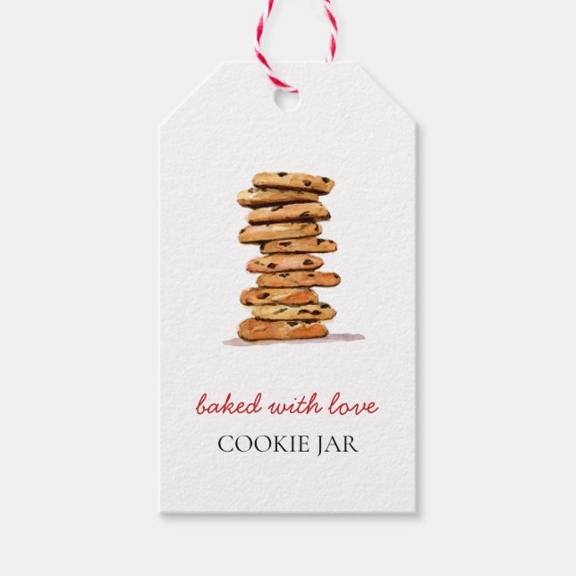 Cookies Bäckerei Aquarelltafeln Geschenkanhänger (Vorderseite)