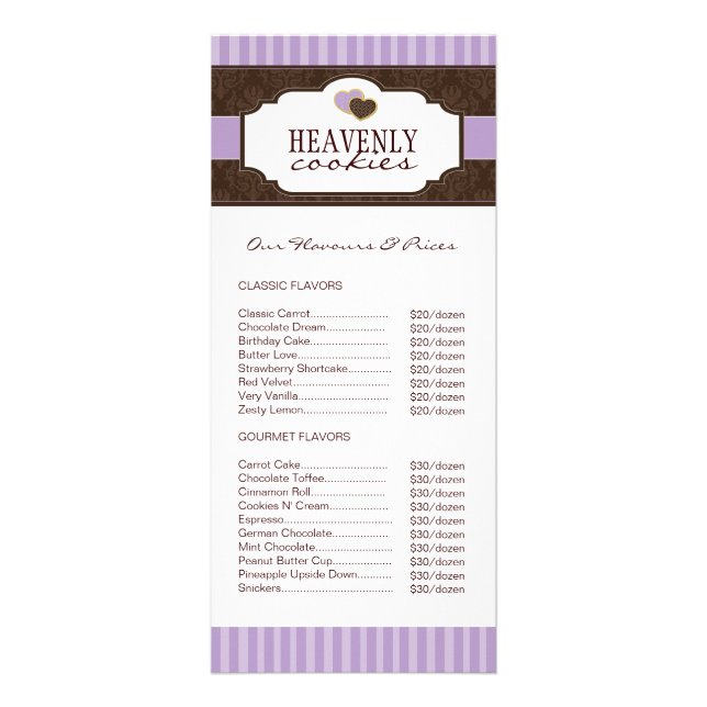 Cookies / Carte en rack de boulangerie (Devant)