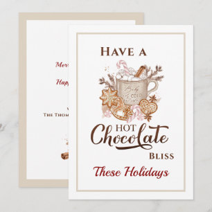 Cookies chocolat chaud Carte de Noël beige moderne