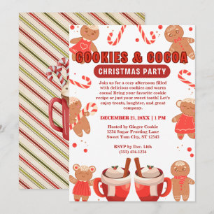 Cookies & Coca Weihnachten Weißes Party Einladung