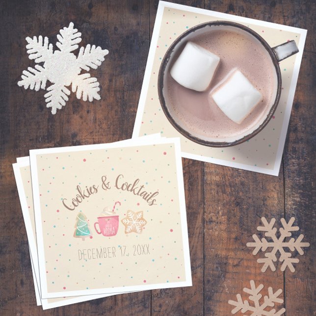 Cookies & Cocktails Weihnachtskochtausch Serviette (Cookies & Cocktails Christmas Cookie Exchange Napkins
)