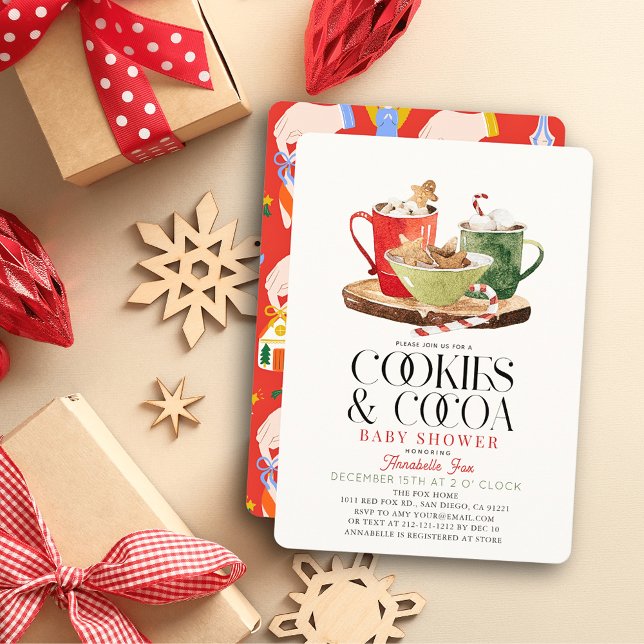 Cookies & Cocoa Weihnachtsgeschenk Kinderdusche Einladung (Von Creator hochgeladen)