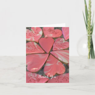 Cookies Cœur en Marbre Rose Merci
