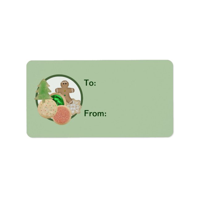 Cookies de Noël Étiquette cadeau (Devant)