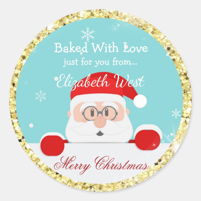 Cookies de Noël, Parties scintillant d'or, Sticker (Devant)