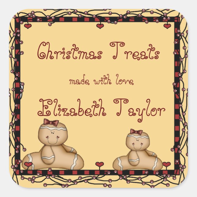Cookies de Noël, Sticker en pain d'épice de Noël (Devant)