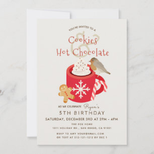 Cookies et chocolat chaud Invitation d'anniversair