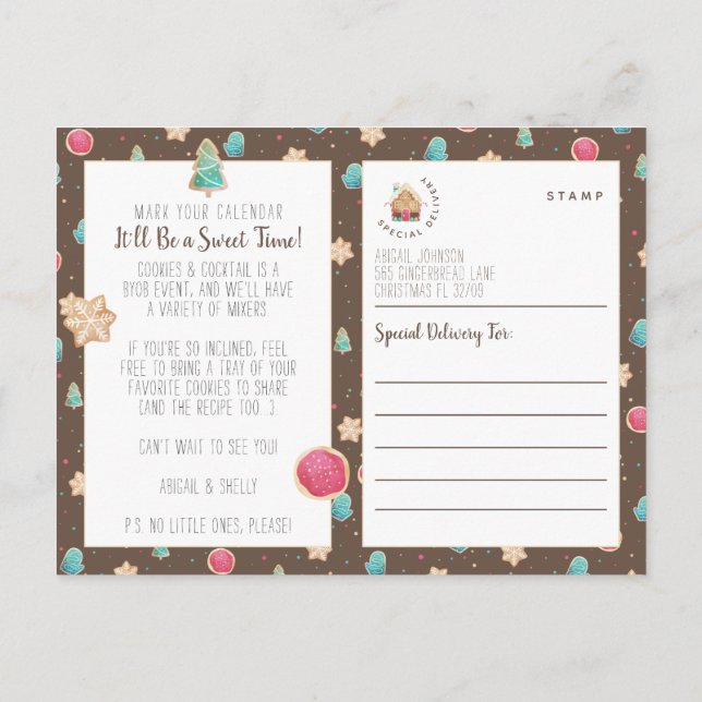 Cookies et cocktails de vacances Invitation de la  (Dos)