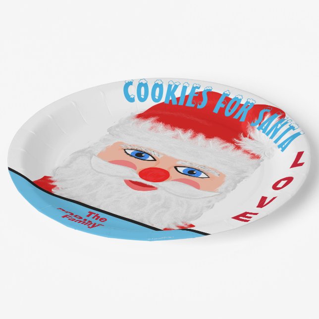 Cookies für den Familiennamen der Liebe Pappteller (Schrägansicht)