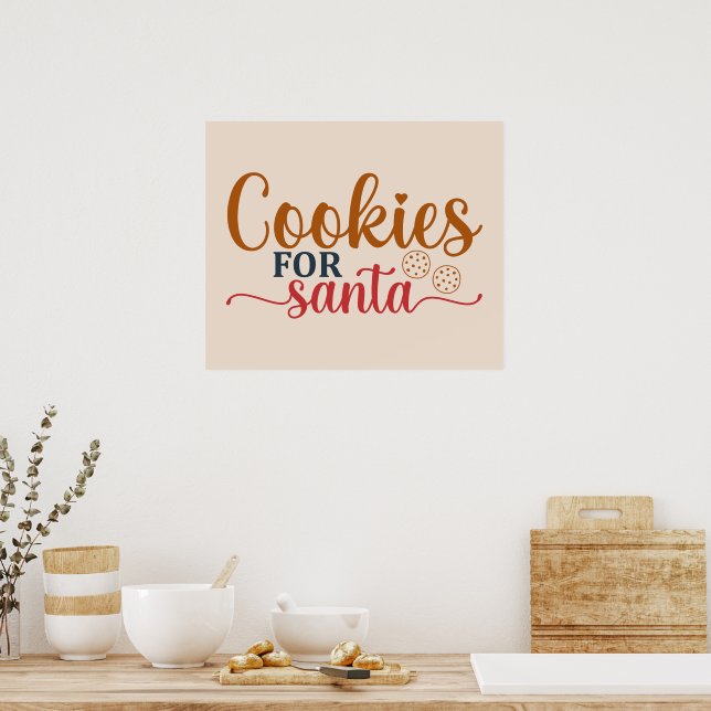 Cookies für den Weihnachtsmann Poster (Küche)