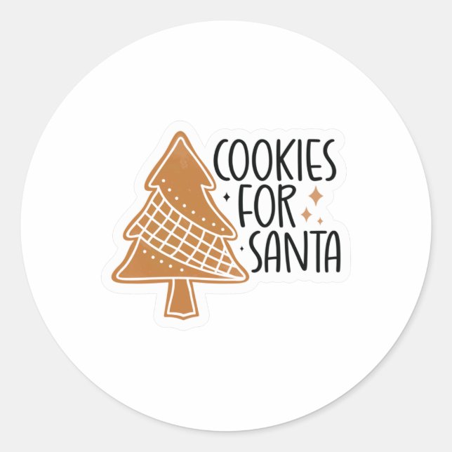 Cookies für den Weihnachtsmann Runder Aufkleber (Vorderseite)
