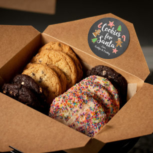 Cookies für den Weihnachtsmann Runder Aufkleber