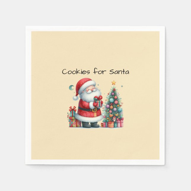 Cookies für den Weihnachtsmann Serviette (Vorderseite)