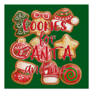 Cookies für den Weihnachtsmann und mich - Weihnach Poster