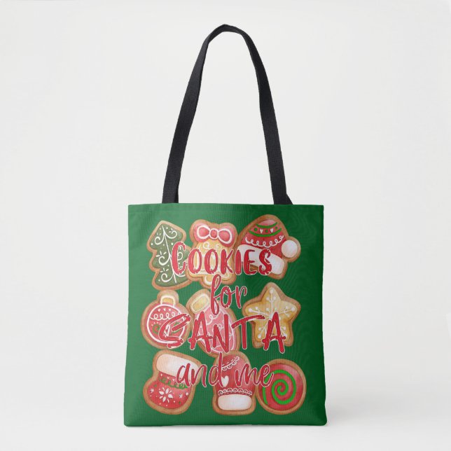 Cookies für den Weihnachtsmann und mich - Weihnach Tasche (Vorderseite)