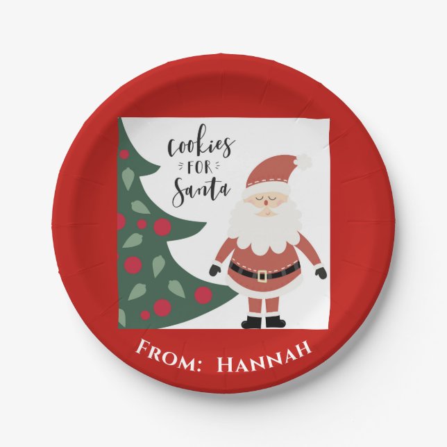Cookies für die Weihnachtskids Name Pappteller (Vorderseite)