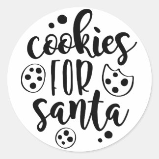 Cookies für Santa, Weihnachtsaufkleber Runder Aufkleber