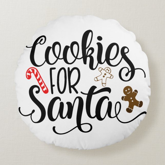 Cookies für Weihnachten Rundes Kissen (Vorderseite)