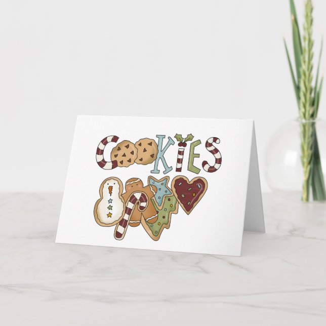 Cookies für Weihnachtsgeschenke und Geschenke Feiertagskarte (Vorderseite)