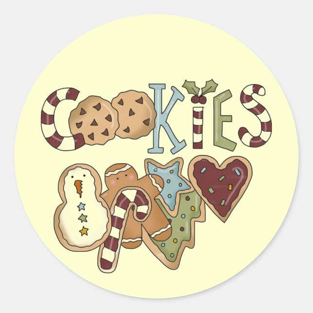Cookies für Weihnachtsgeschenke und Geschenke Runder Aufkleber (Vorderseite)