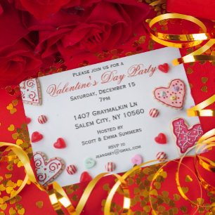 Cookies Hört Süßigkeiten Valentinstag Party Einladung