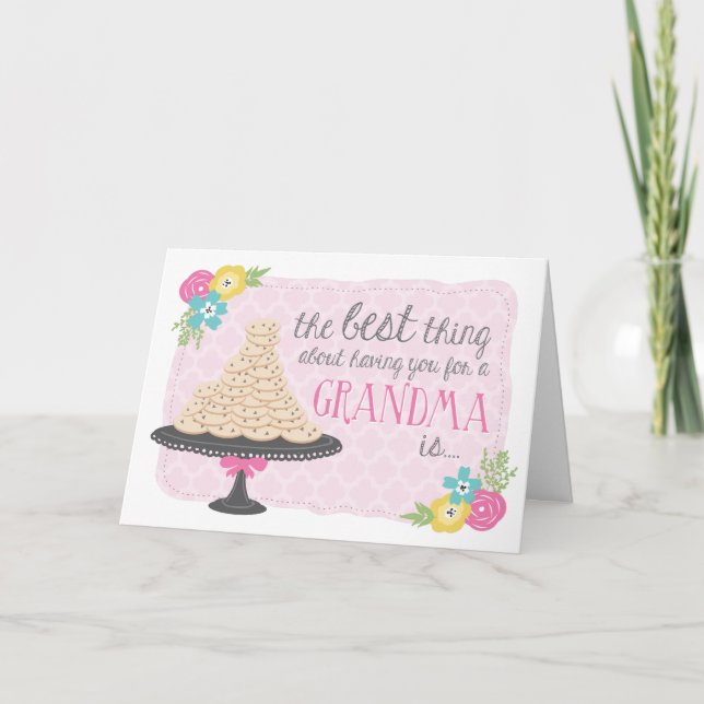 Cookies & Hugs Muttertagskarte für Oma Karte (Vorderseite)