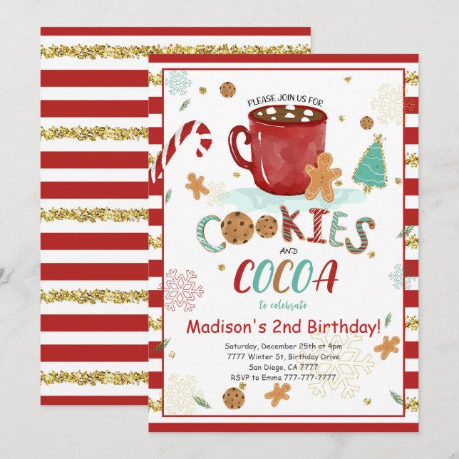 Cookies Invitation d'anniversaire (Devant / Derrière)