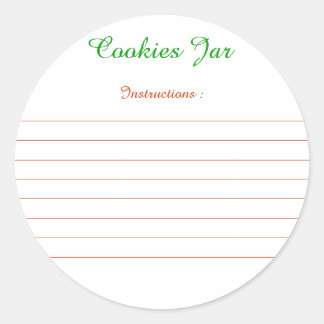 "Cookies Jar"-Anleitungen Runder Aufkleber