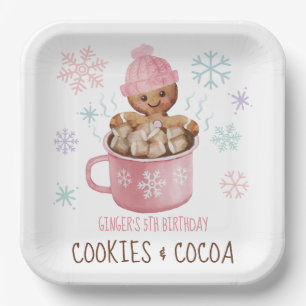 Cookies & Kakao Lebkuchen Mädchen Winter Geburtsta Pappteller