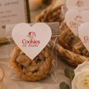 Cookies & Kisses Hochzeits-Cookie-Gunstverschlüs Herz-Aufkleber