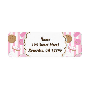 Cookies & Lait Rose Girls Étiquette de adresse