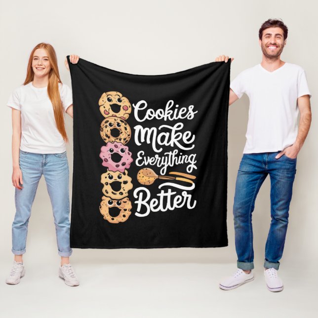 Cookies machen alles besser Weihnachten Fleecedecke (Beispiel)
