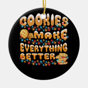 Cookies machen alles besser Weihnachtsgeschenk Keramik Ornament