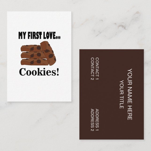 Cookies Meine erste Liebe Cookies Biscuit Visitenkarte (Vorne/Hinten)
