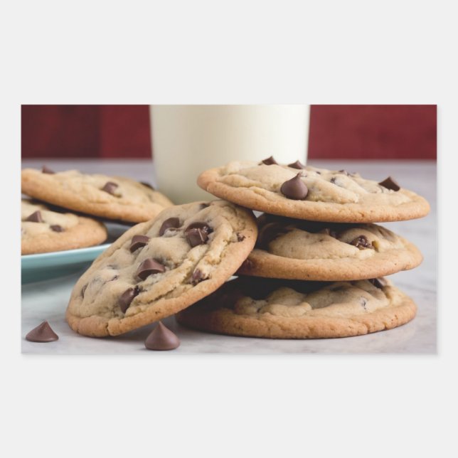 Cookies & Milch Rechteckiger Aufkleber (Vorderseite)