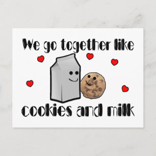 Cookies & Milchprodukte-Liebe Postkarte