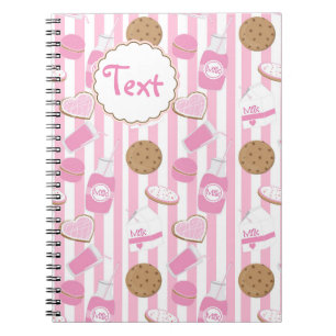 Cookies & Milk Girls Pink Bäckerei Notizbuch Journ Notizblock