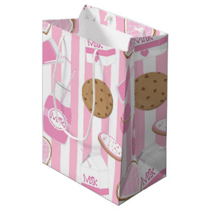Cookies & Milk Mädchenparty Rosa Backwaren-Geschen Mittlere Geschenktüte