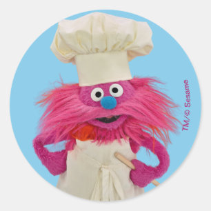 Cookie's Monster Food Truck   Gonger Posing Runder Aufkleber