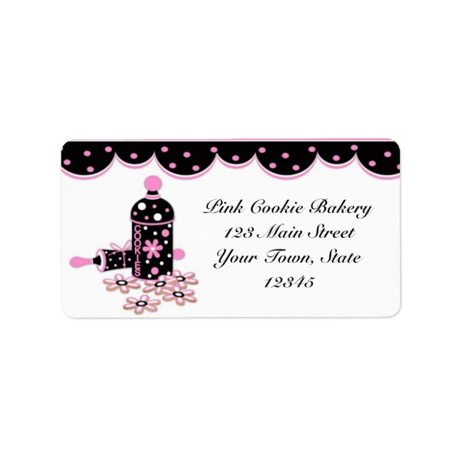 Cookies roses, Étiquette de boulangerie (Devant)