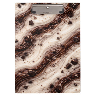 Cookies und Cream Milkshake Marmor-Textur-Design Klemmbrett