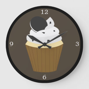Cookies und Creme Cupcake Große Wanduhr